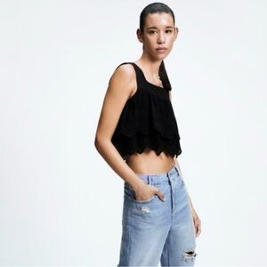 Zara Eyelet Crop Top